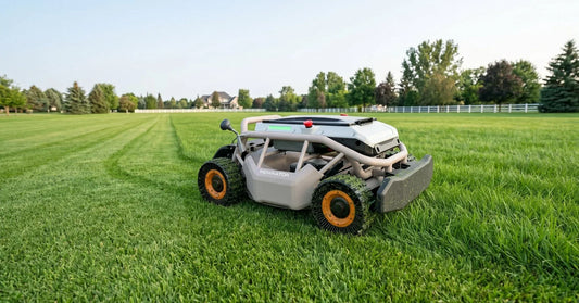 Mowrator S1 4WD ferngesteuerter Rasenmäher auf gepflegtem Rasen