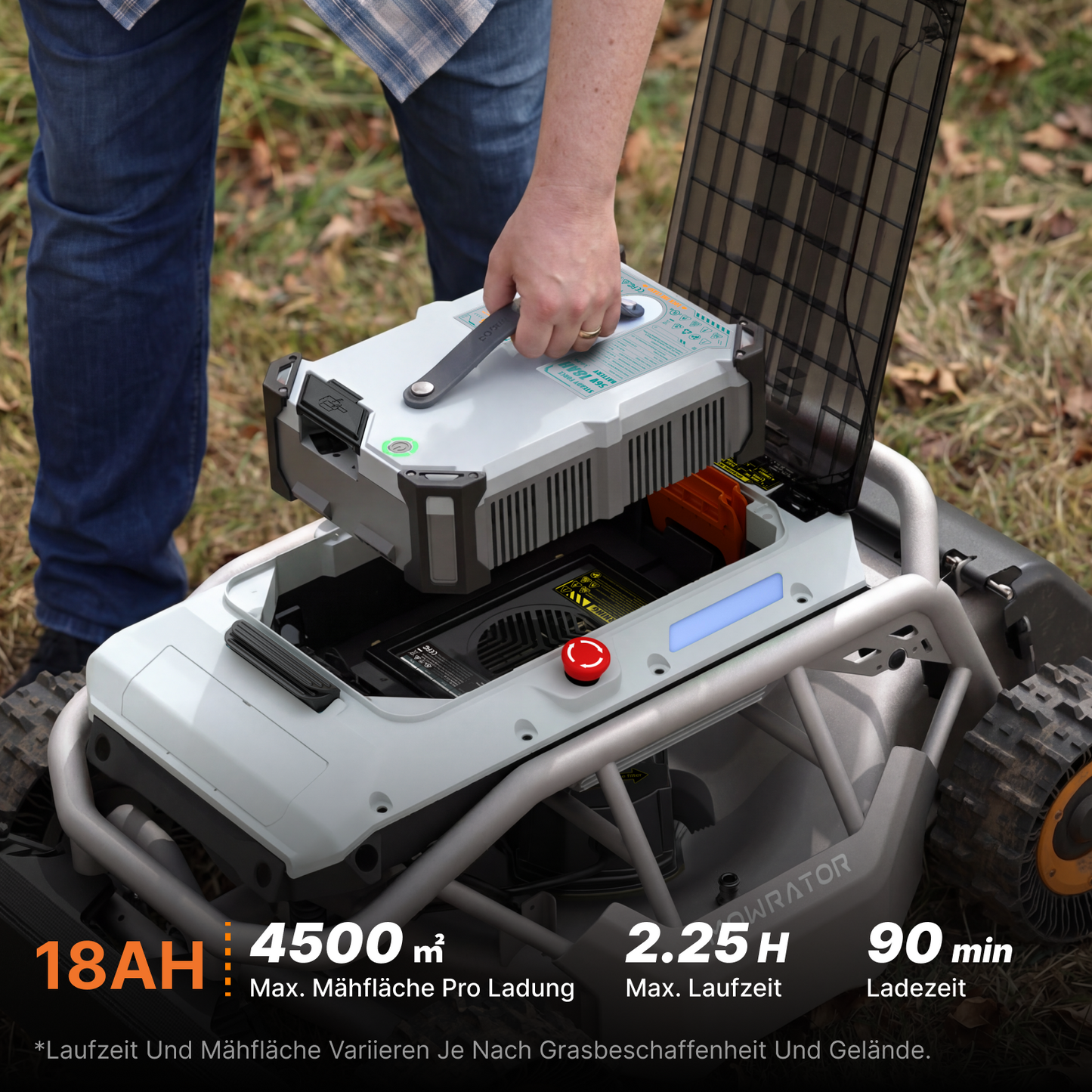 mowrator s1 laub- & rasenmäher 4wd 18ah mäh- & zug-bundle | zeitsparendes kraftpaket
