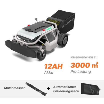 Mowrator S1 Laub- & Rasenmäher 2WD 12Ah Beast LeafVac Pro-Bundle | Leistungsstarkes Laubmulchen, Sauberer Schnitt & Automatisches Entleeren