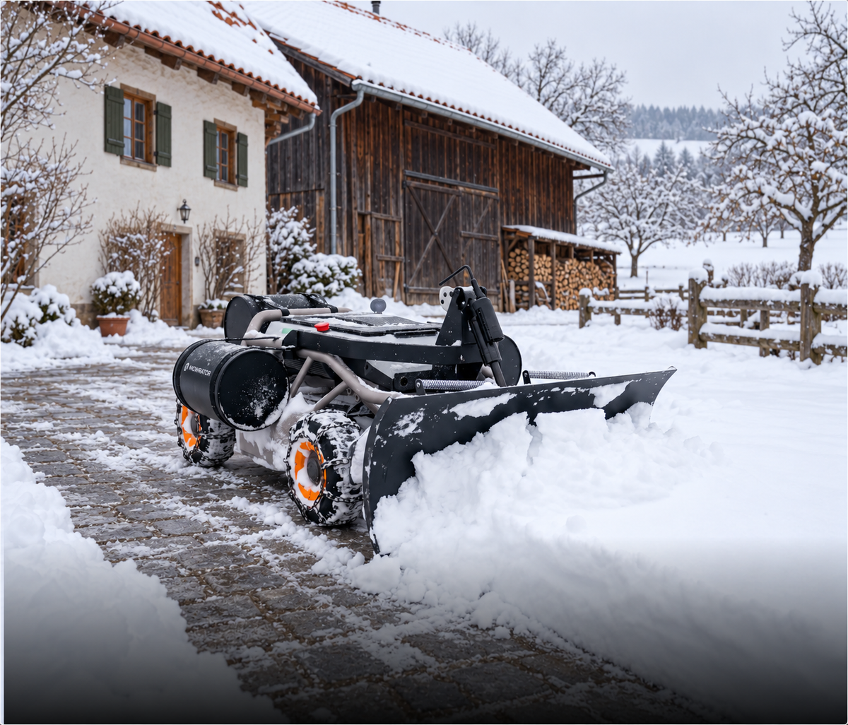 Mehr Schnee? Befüllen Sie den mitgelieferten Ballastsack auf ca. 60 kg. Das erhöht den Anpressdruck des Räumschilds – für bis zu 35 cm lockeren Neuschnee.