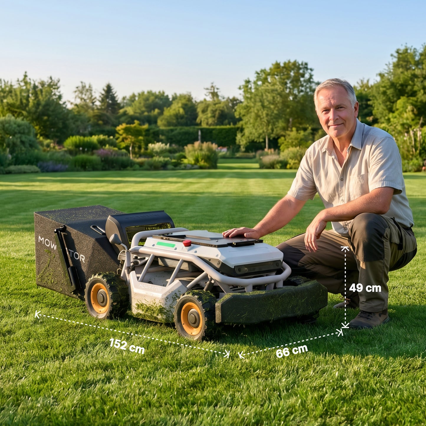 mowrator s1 fernsteuerbarer rasenmäher 4wd 18ah | 85 % steigung (mit breiten rädern)