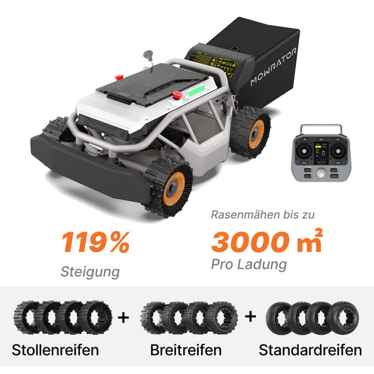 Mowrator S1 4WD 12Ah All-Terrain Bundle | Bezwingt Steigungen bis 119 % (50°)