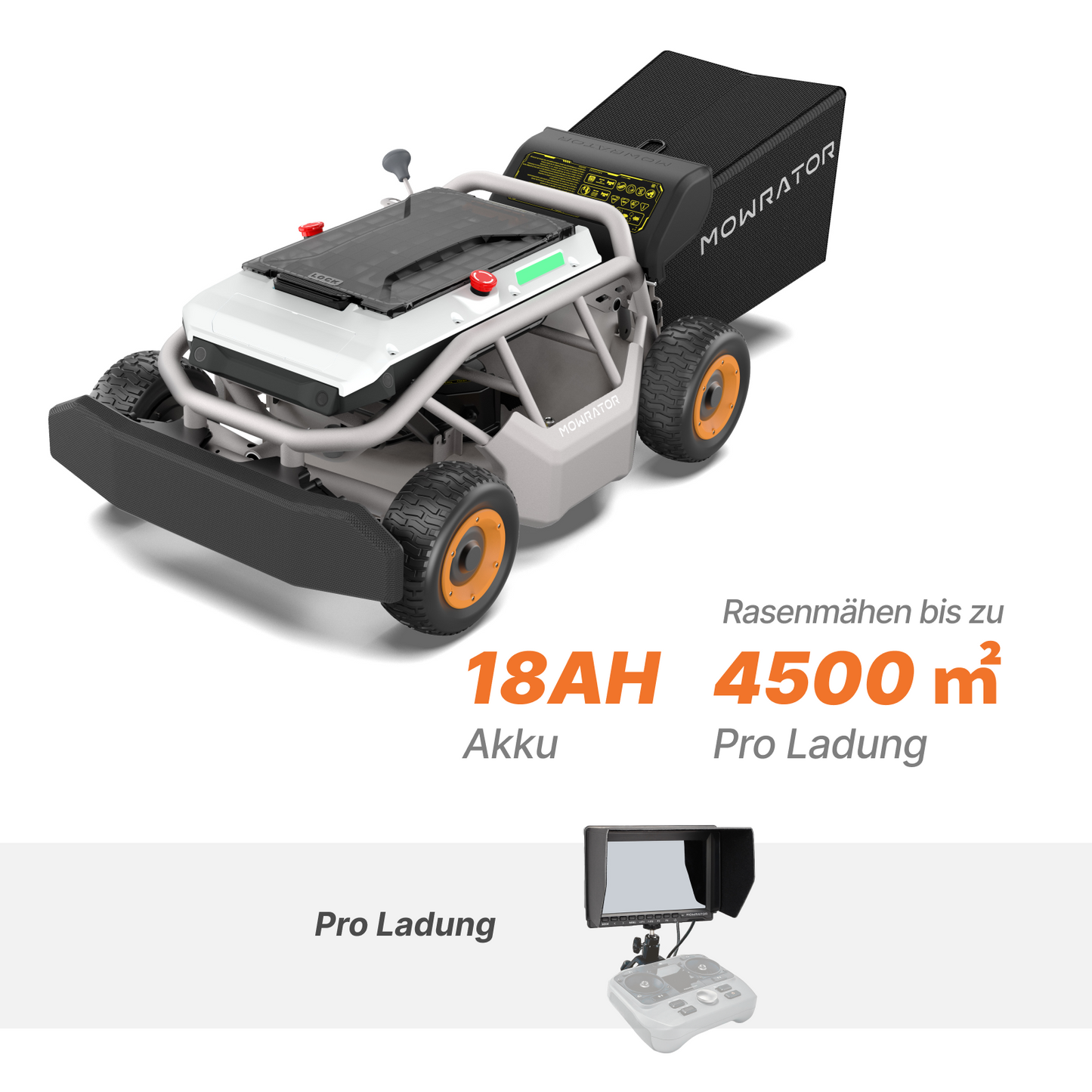 indoormow-bundle: mowrator s1 laub- & rasenmäher 4wd 18ah 75% hangmäher + mowfun fpv