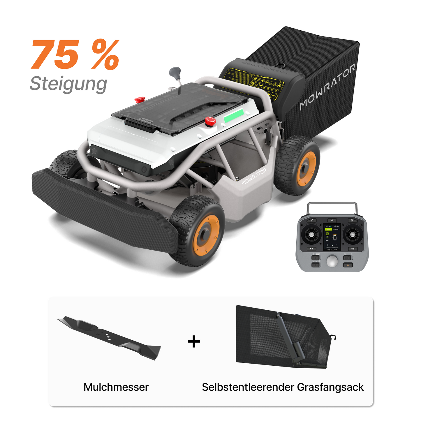 mowrator s1 12ah komplettpaket mit selbstentleerendem
