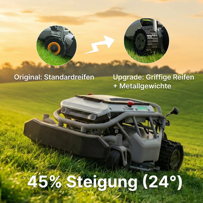 Mowrator S1 Laub- & Rasenmäher 2WD – Ferngesteuerter Rasenmäher für 45% Steigung mit Laubhäcksel-Saugsystem