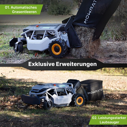 Mowrator S1 Laub- & Rasenmäher 4WD 18Ah Beast LeafVac Pro-Bundle | Leistungsstarkes Laubmulchen, Steigmähung & Automatisches Entleeren