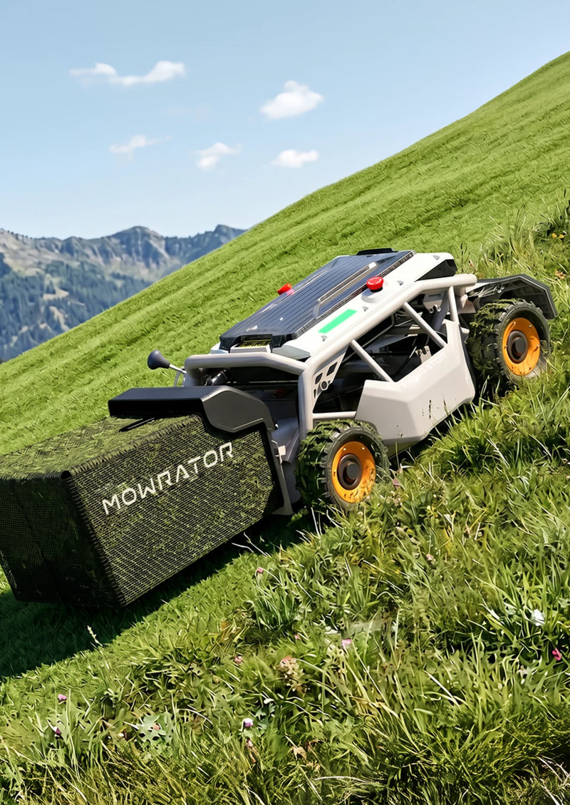 Mowrator S1 Fernsteuerbarer Rasenmäher 4WD 18Ah | 85 % Steigung (Mit Breiten Rädern)