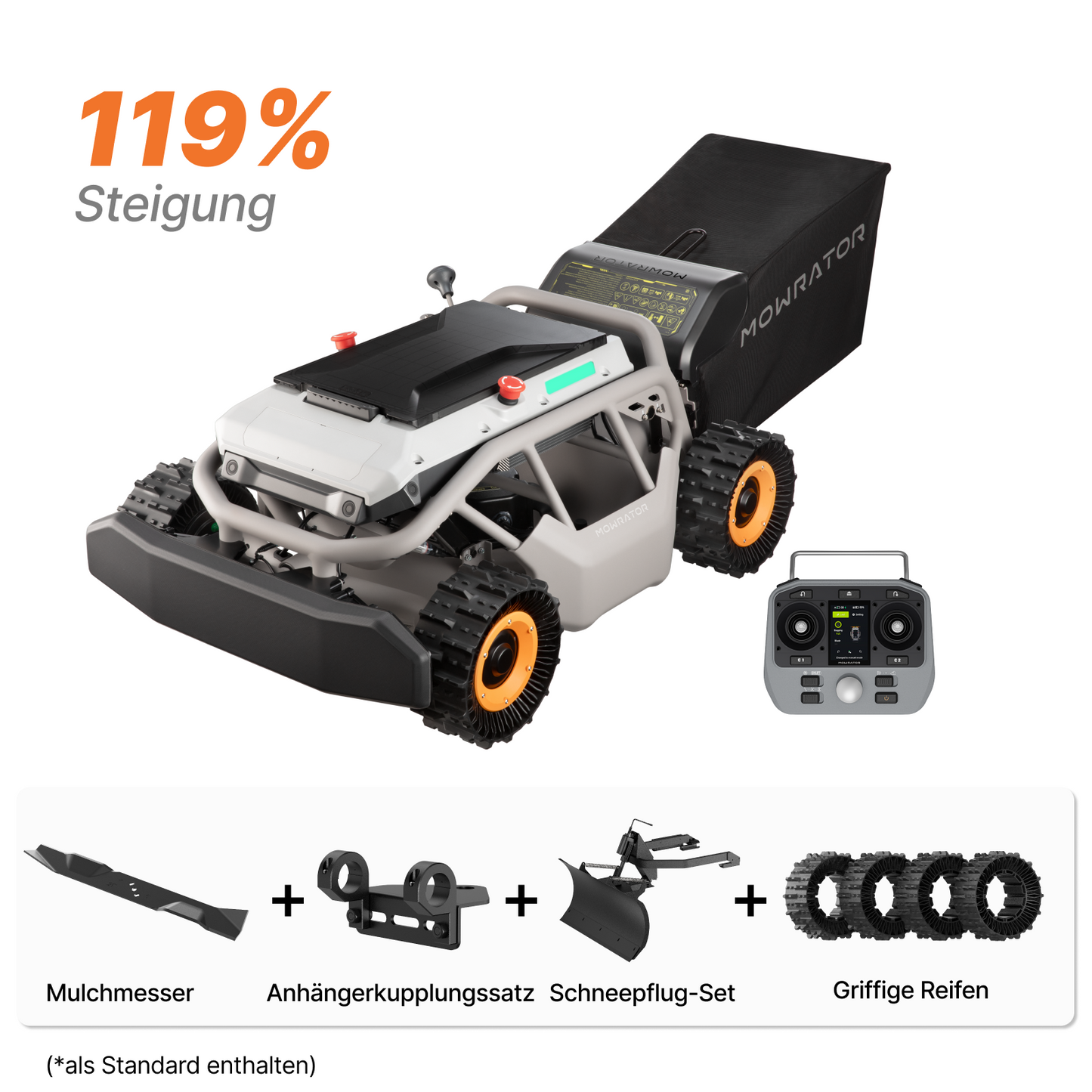 all-jahres 119% gefälle bundle mit s1 laub- & rasenmäher 4wd 18ah(verformbare reifen edition)