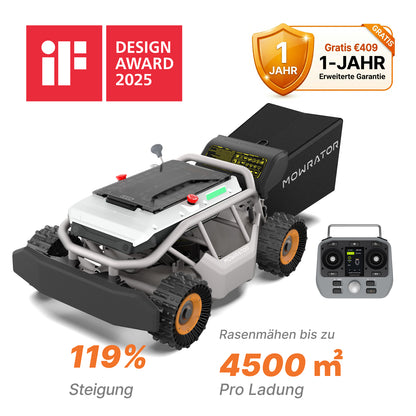 Mowrator S1 Laub- & Rasenmäher 4WD 119% Extreme Steigung Bundle (mit Verformbaren Reifen)