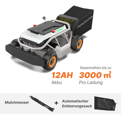 Mowrator S1 Laub- & Rasenmäher 4WD 12Ah Beast LeafVac Pro Bundle | Leistungsstarkes Laubmulchen & Hangmähen & Automatisches Entleeren