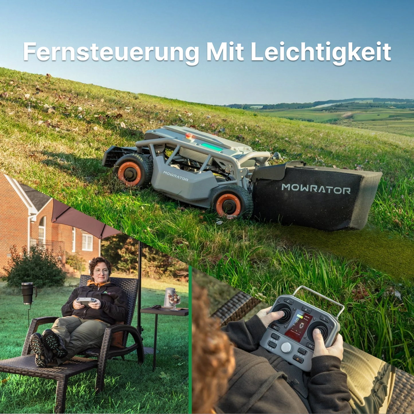 mowrator s1 laub- & rasenmäher 4wd fernsteuerbarer rasenmäher – 75% steigung