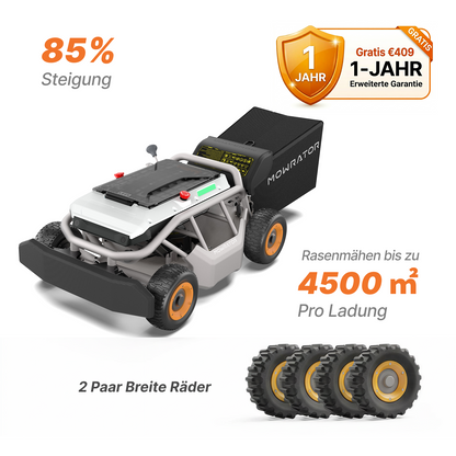 Mowrator S1 Laub- & Rasenmäher 4WD Steilhang-Bundle | 85% (40°) Steigfähigkeit