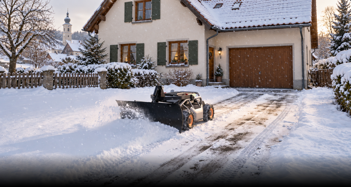 Gehweg & festgefahrener Schnee