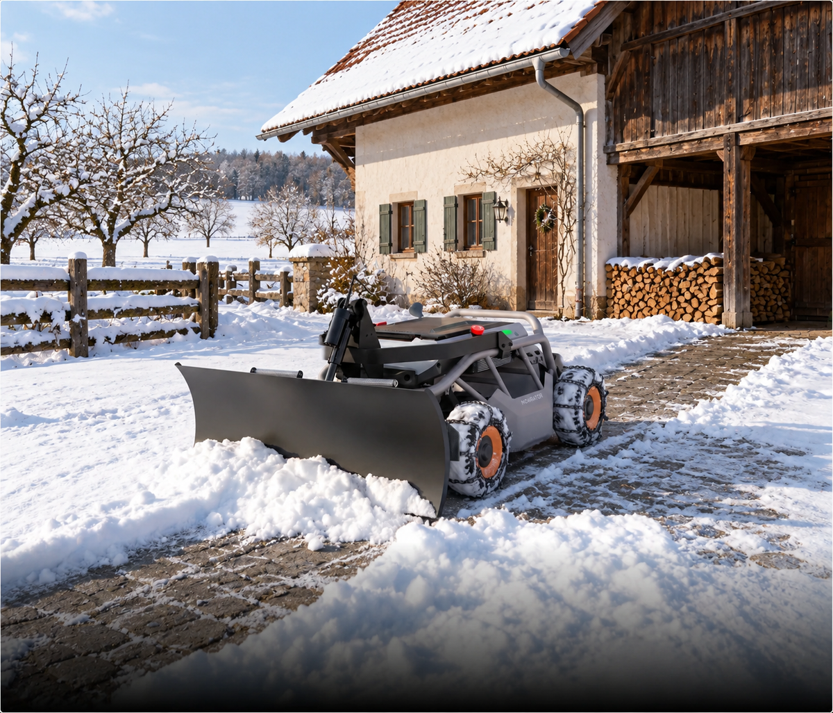 Der S1 4WD mit Stahl-Schneeketten hält Ihre Einfahrt frei – bei bis zu 12 cm lockerem Neuschnee.